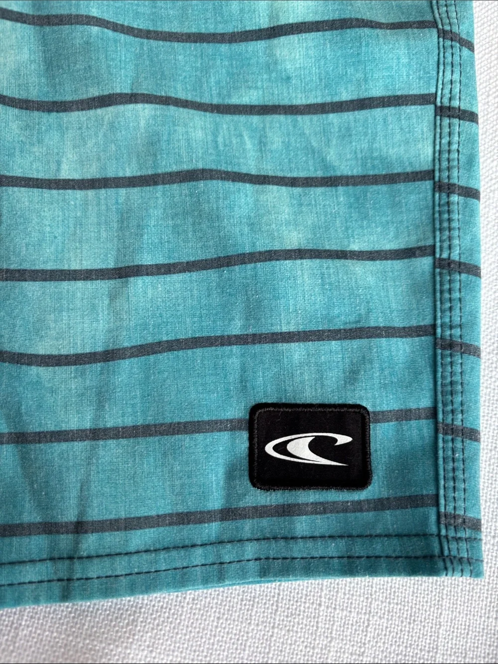 Quiksilver Teal & Aqua Striped Men's Board Shorts  -339sku